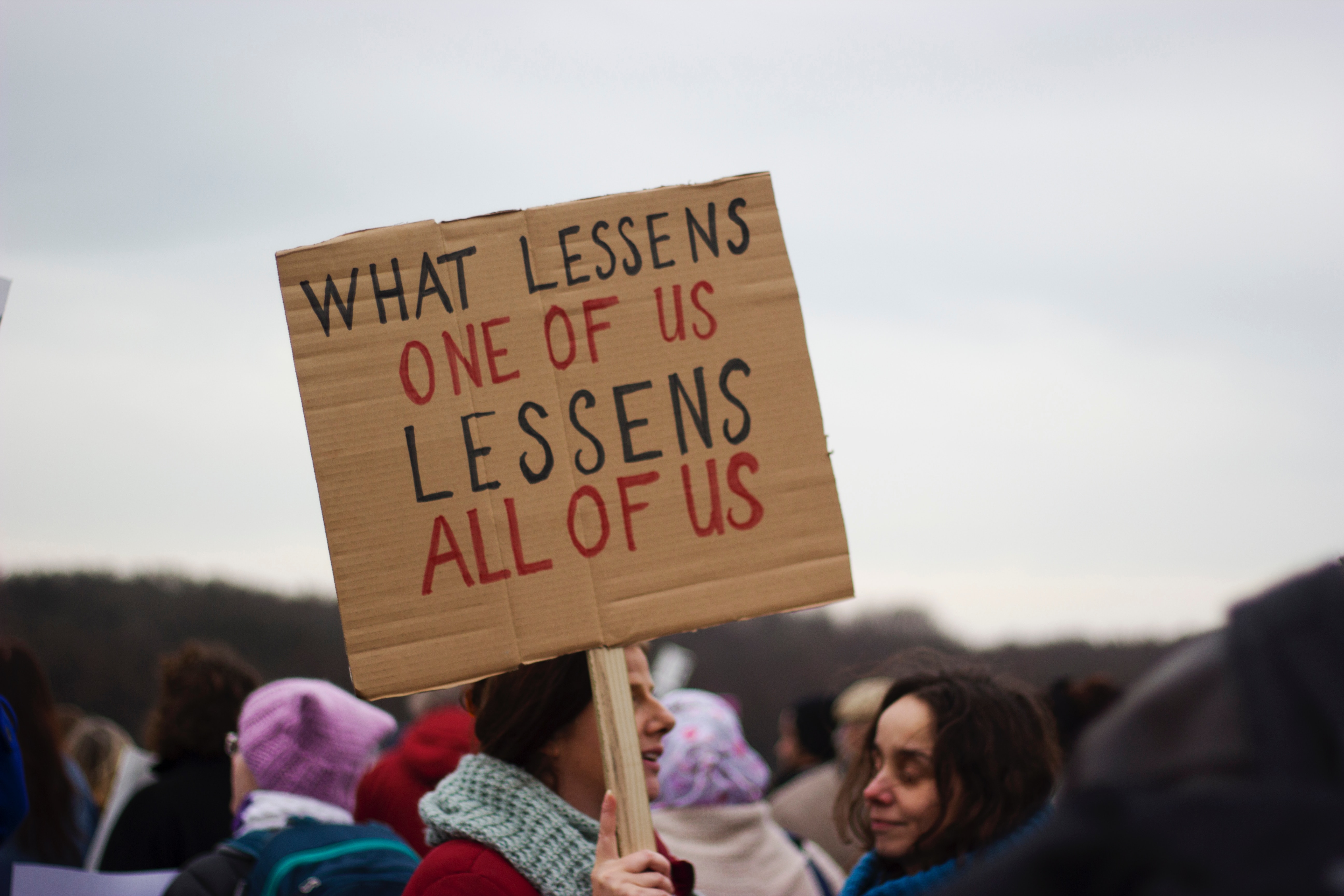 climate protestor with sign